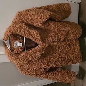 Girl's size 10/12 button up teddy coat